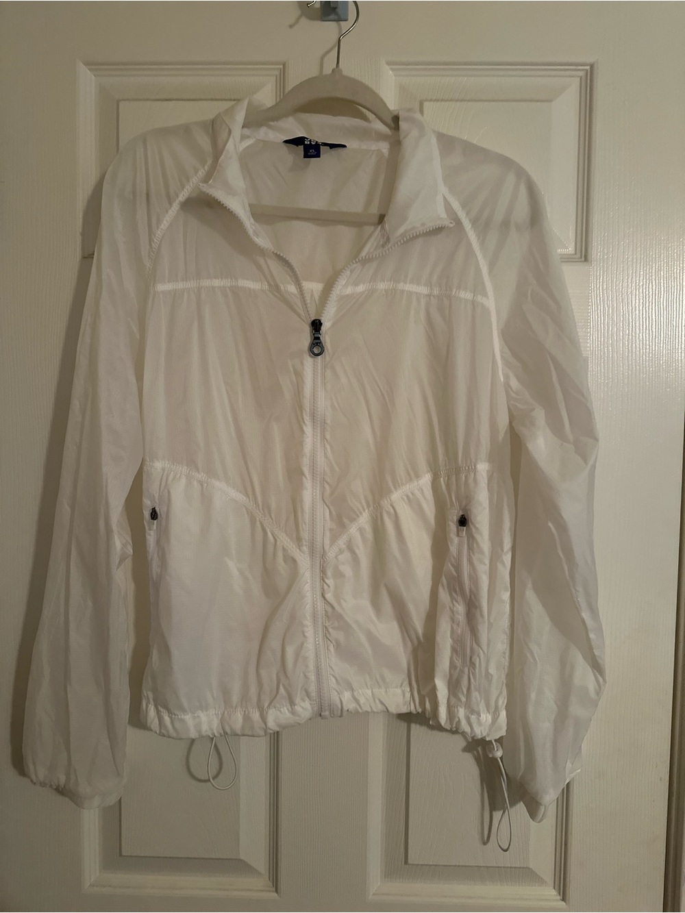 Lightweight White Windbreaker Jacket - Women's Size XL